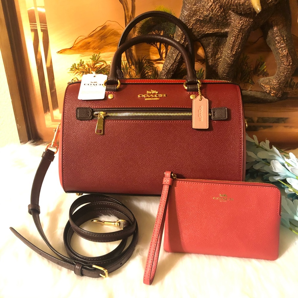 COACH Color Block Rowan Satchel and Wristlet Set - Picture 2 of 6